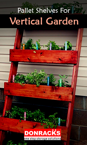 Image Showing Pallet Shelves For Your Vertical Garden Ideas.